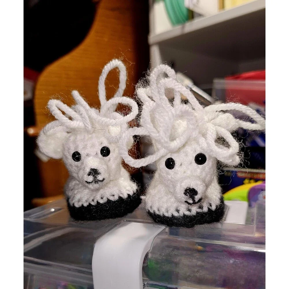 Hand-Crochet Lamb Baby Booties: Felt-Lined Sheep Newborn Slippers (0-3 Months)
